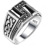 Mens Silver Ring - Genuine Gemstone Silver Ring for Men UAE