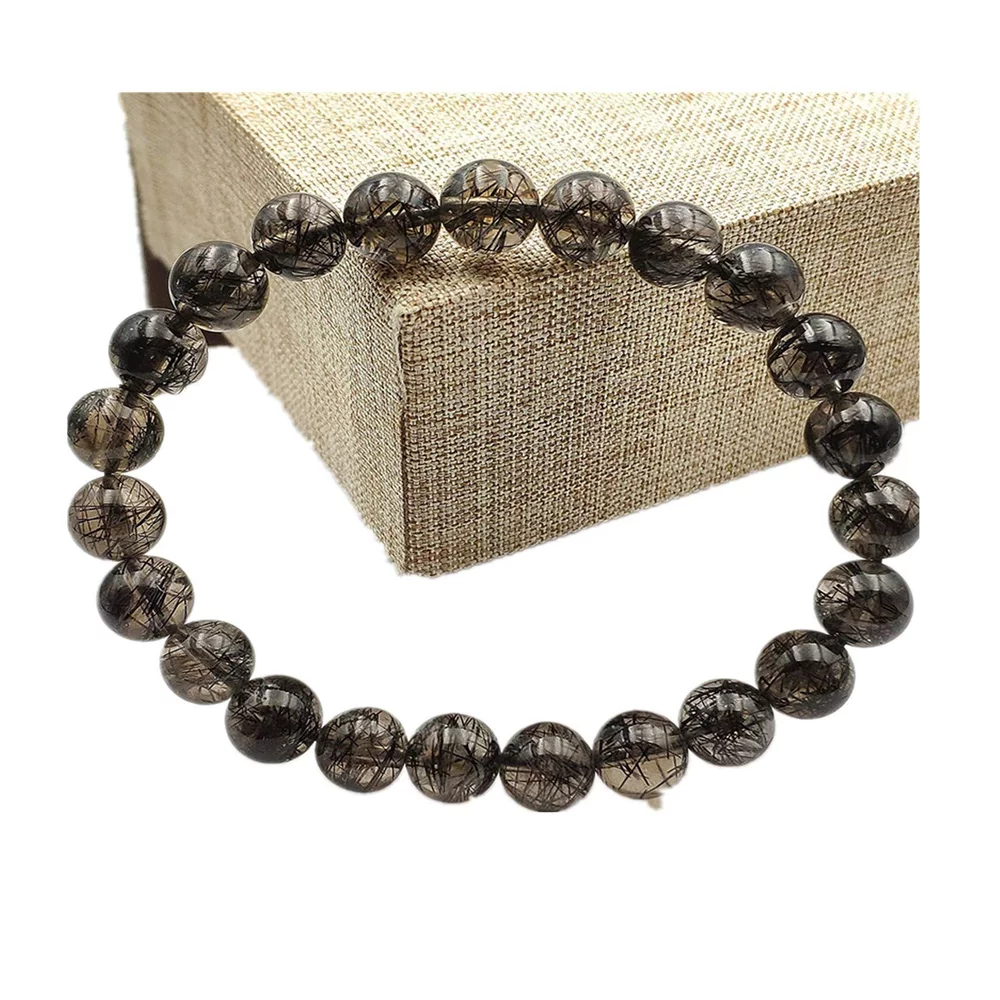 BLACK RUTILE QUARTZ 8MM BRACELET