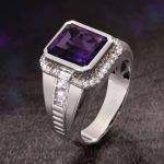 Men Silver Ring Amethyst – Genuine Gemstone 925 Sterling Silver Ring for Men | UAE