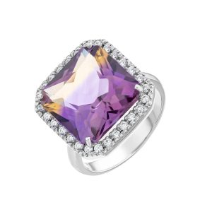 Men Silver Ring Amethyst - Genuine Gemstone Ring for Men UAE