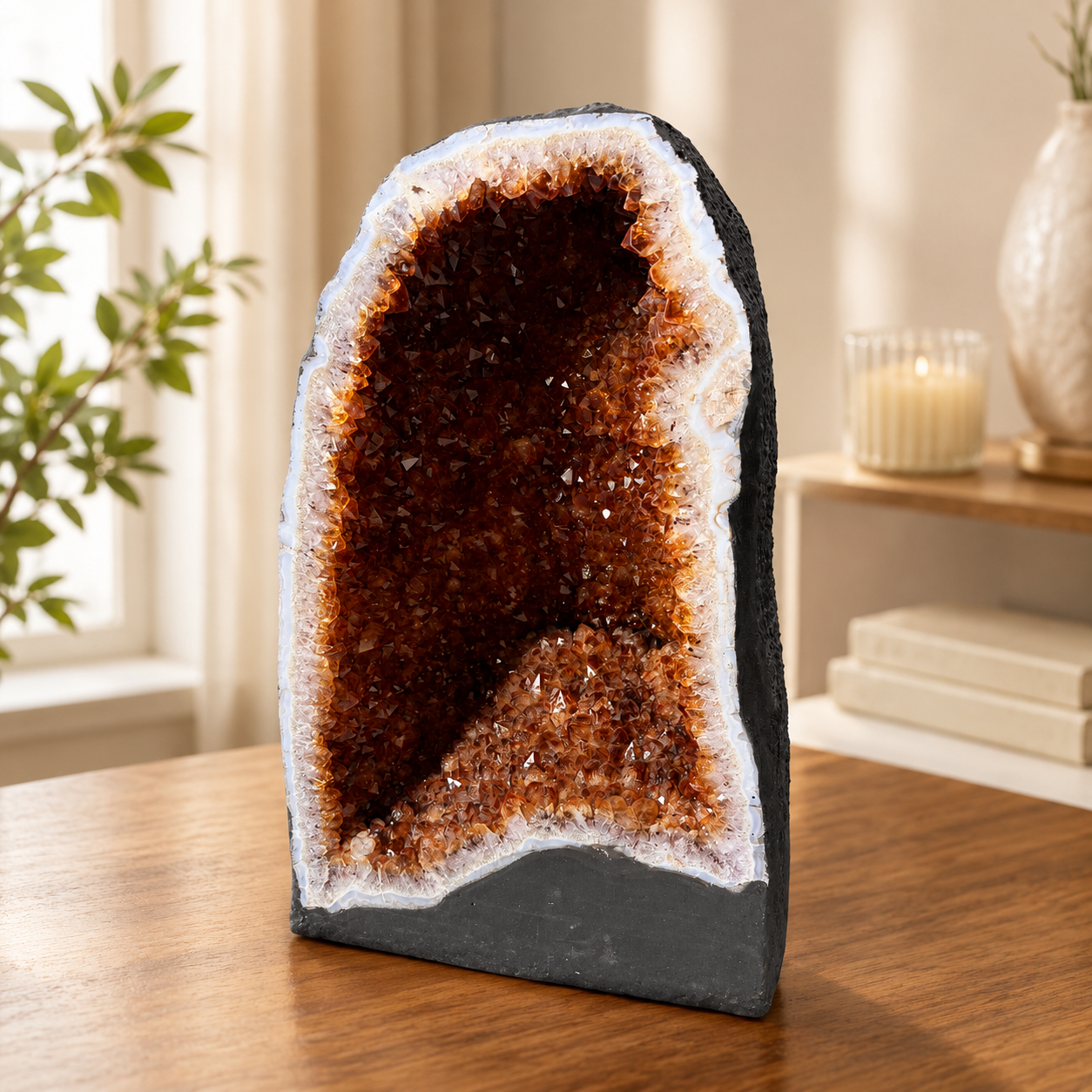 Natural Amethyst Geode Crystal Decor
