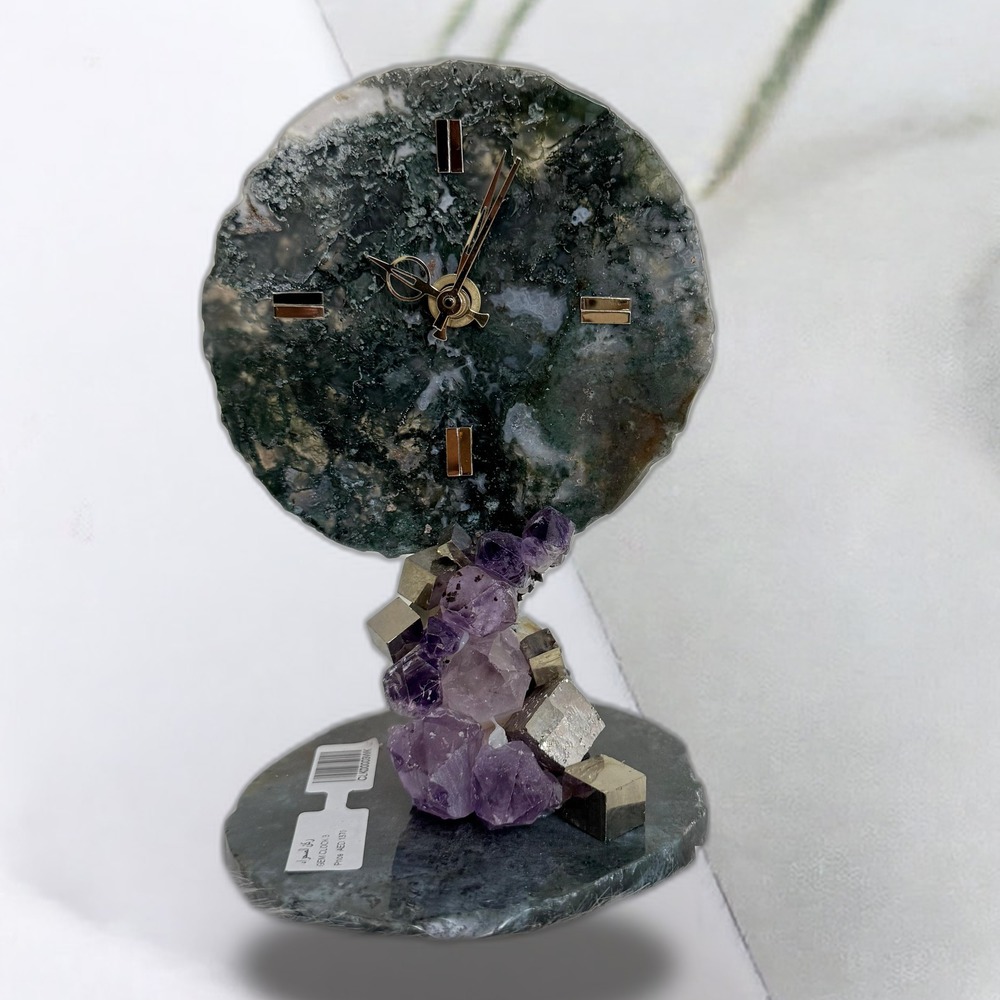 Premium Gem Clock – Luxury Natural Gemstone Decorative Timepiece