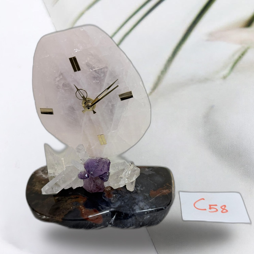 Gem Clock – Elegant Gemstone Table Clock for Luxury Decoration | Eleganza Gems