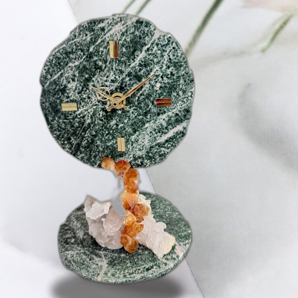 Gem Clock – Luxury Stone Finish Clock for Premium Interior Styling | Eleganza Gems