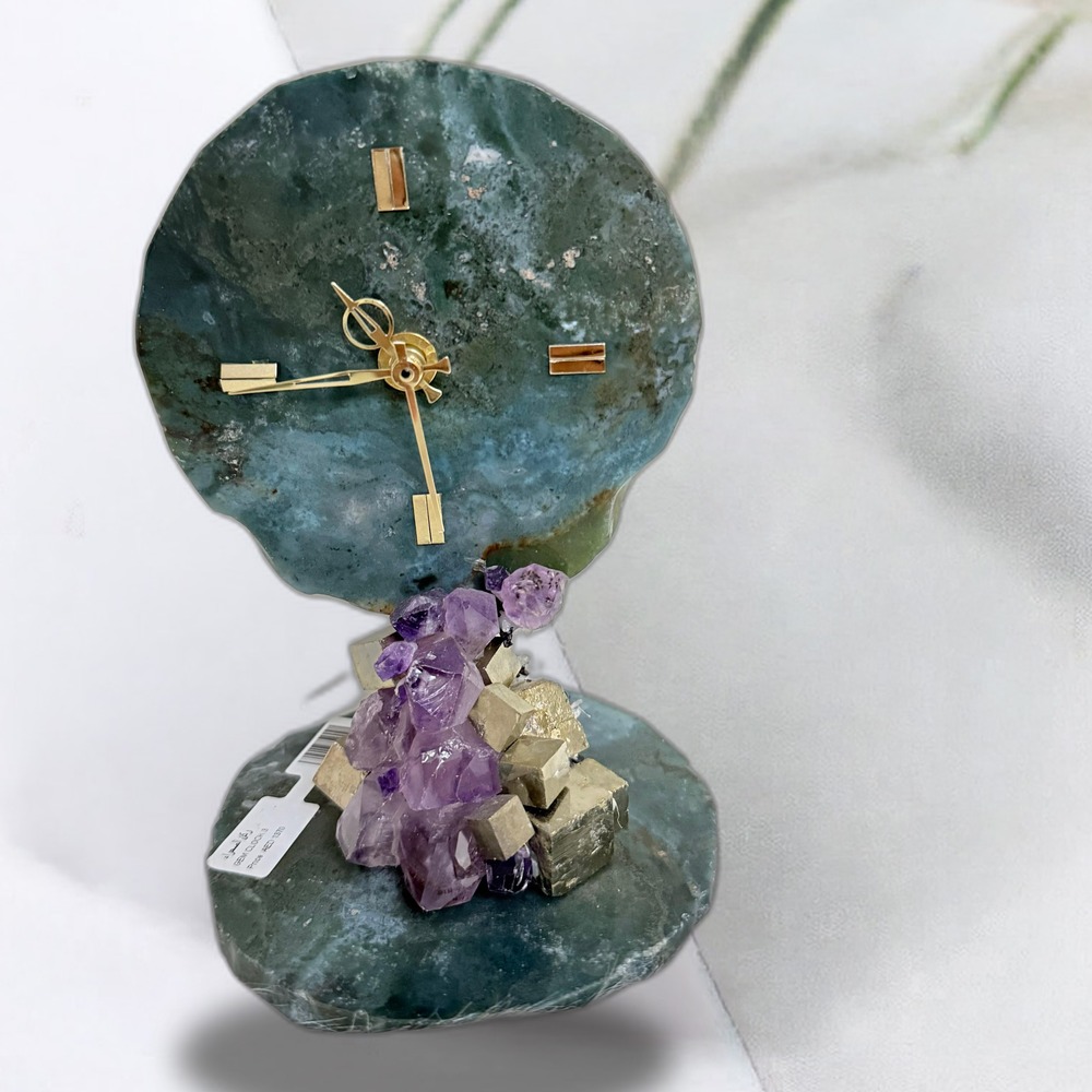 Gem Clock – Luxury Gemstone Artwork Clock for Elegant Décor | Eleganza Gems