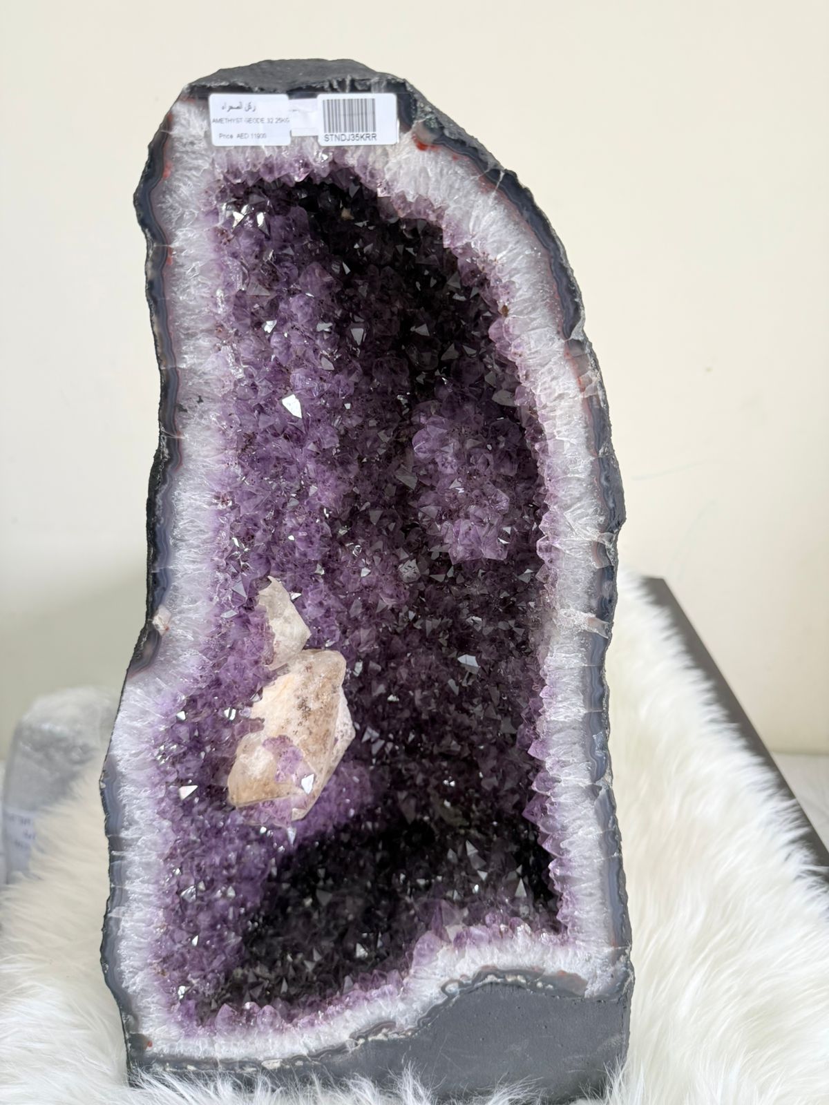 Natural Citrine Geode Crystal Cluster | Premium Yellow Quartz Crystal for Home Decor & Collection