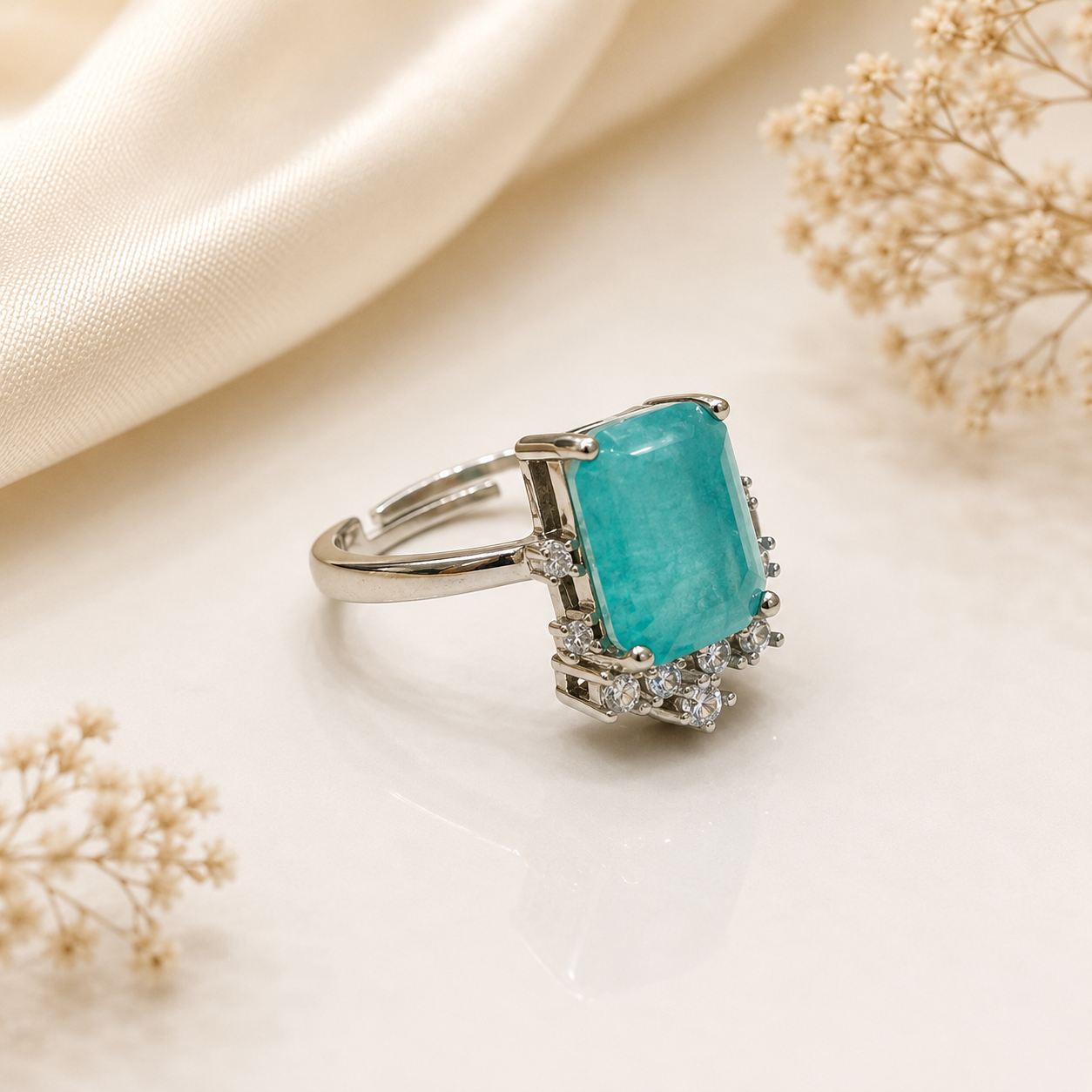 ladies silver designer ring 2