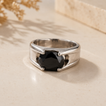 ladies silver ring s4 (black)